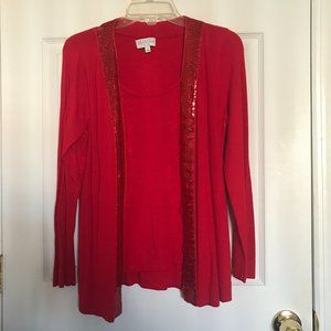 Holiday blouse with sequin detail